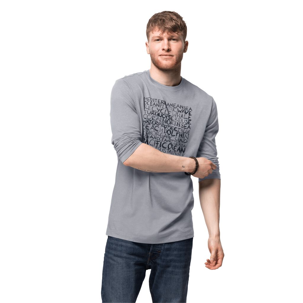 Jack Wolfskin OCEAN LONGSLEEVE Haut Homme Gris - KLRNOJQ-79